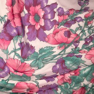 Vintage 1990s Floral Handmade Scarf